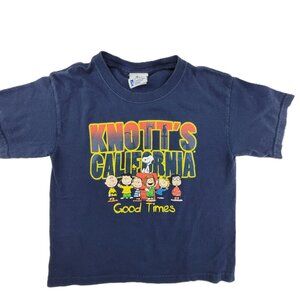 VINTAGE Snoopy Peanuts Shirt Youth Small Navy Blue Good Times Knott's Calif 90s